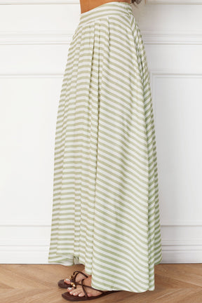 Saia Midi Listrada Susanna Verde Oliva