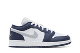 Tênis Air Jordan 1 Low Midnight Navy Wolf Grey Azul Marinho