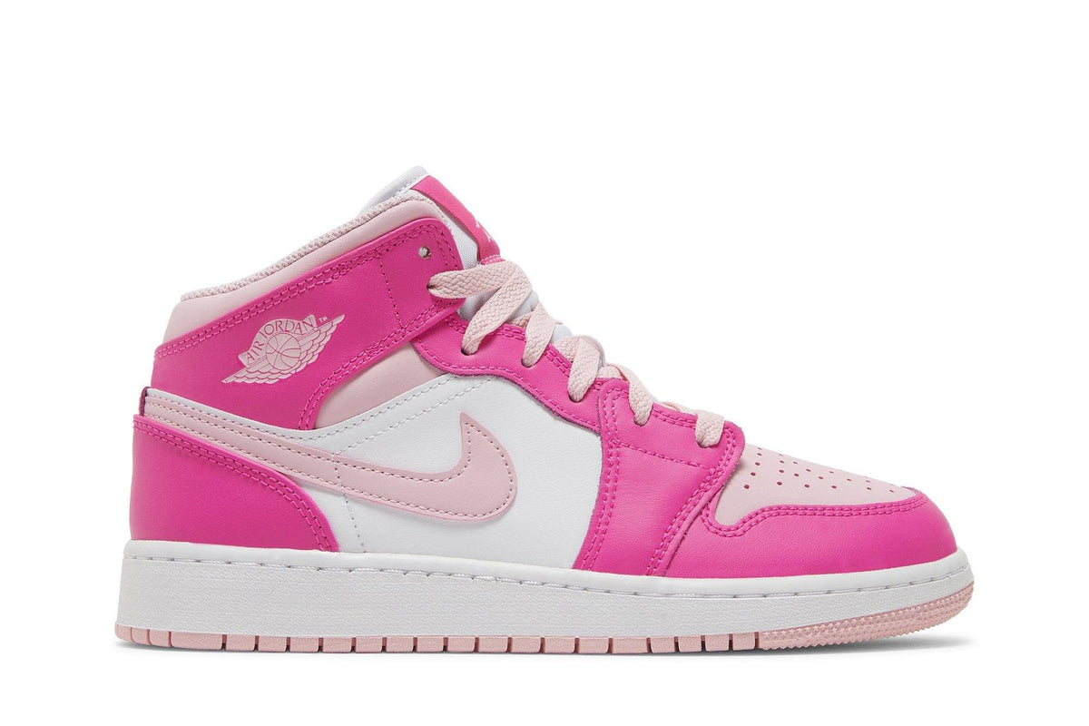 Tênis Air Jordan 1 Mid GS Fierce Pink Rosa