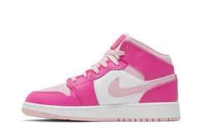 Tênis Air Jordan 1 Mid GS Fierce Pink Rosa